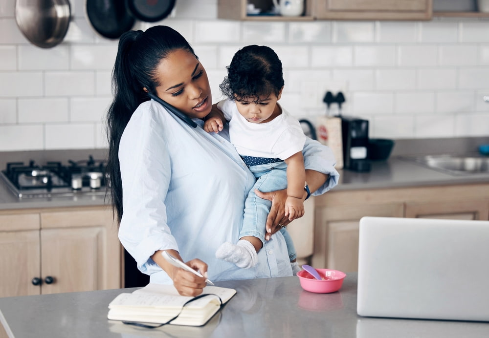 Why does home maintenance often fall on moms
